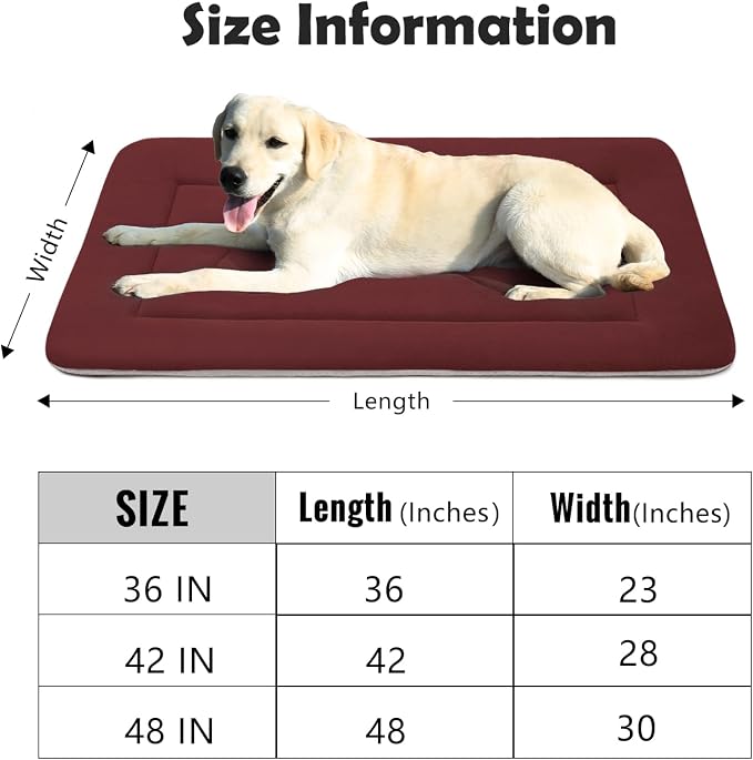 Extra Large Dog Bed Crate Mat 47 in Non-Slip Washable Soft Mattress Kennel Pads - Image 6