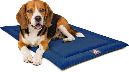 Majestic Pet Orthopedic Memory Foam Dog Crate Mat - Plush Pet Bed Pad for Crates & Kennels | USA Crafted | 36"x23" Villa Navy by MajesticPet