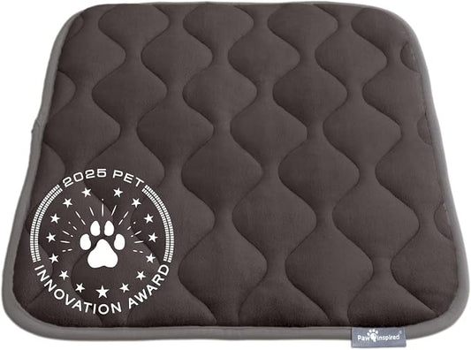 Paw Inspired Washable Padded Crate Mats for Dogs, Gray, 23x17 Inch | Fits 24-inch Kennels, Leakproof, Waterproof Bottom, Plush Dog Pad, Pet Bed by HOME