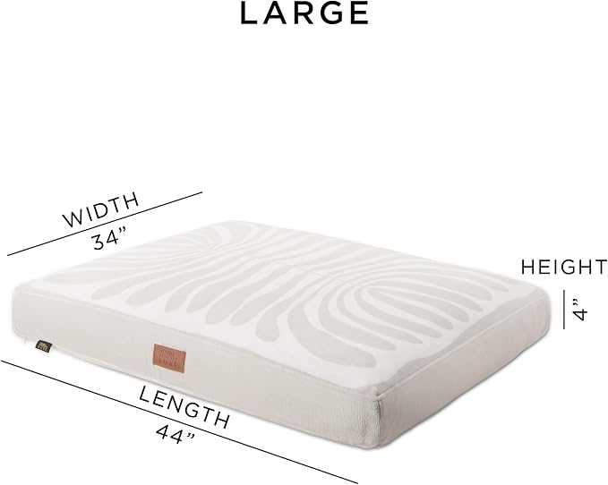 Town & Country Luxe CuddleTown Matisse Everwash® Pillow Pet Bed, Water Repellent Floor Pillow, Machine Washable Cover, Soft & Calming, Taupe, Large 44"x34"x4" - Image 2