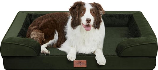 Comfort Expression Orthopedic Dog Beds for Large Sized Dog with Bolster | Waterproof Dog Couch Bed with Washable Cover & Non-Slip Bottom, Supportive Egg Crate Foam Large Pet Bed, 36x27 Inch by ComfortExpression