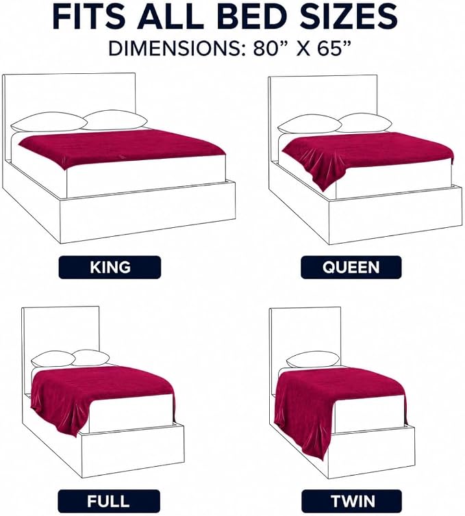 Waterproof Blanket for Bed Intimacy | Cozy Love Blankets, Machine Washable & Reversible Protection for Couples | Protects Against Spills, Pets & Accidents - Oversized Queen Size Blanket 65x80 (Merlot) - Image 9