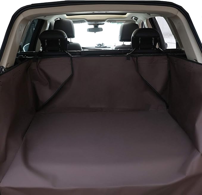 Dog Cargo Liner Cover - Car Boot Liner Protector Waterproof - Pet Seat Cover Floor Mat Nonslip Universal for Car SUV Truck Jeeps Vans Brown by HONCENMAX