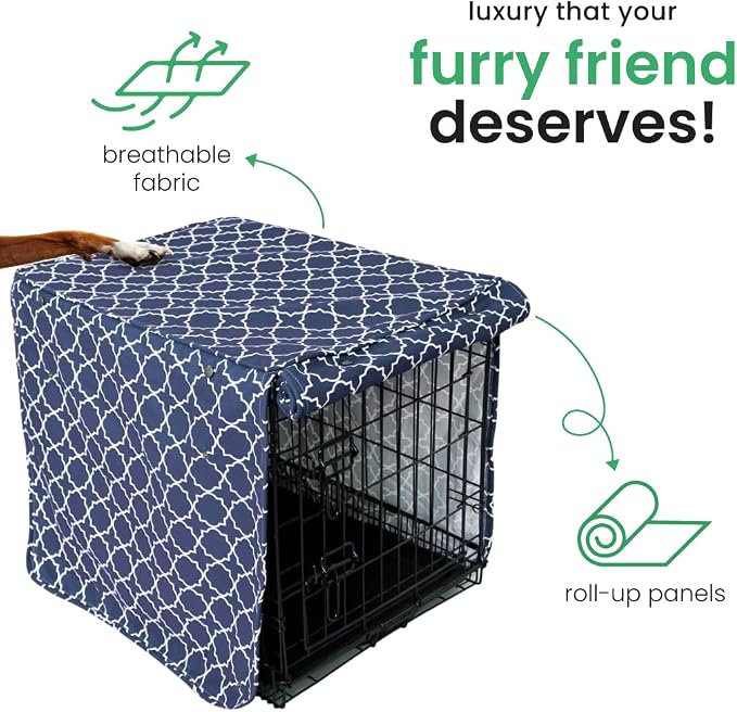 Molly Mutt Romeo & Juliet Dog Crate Cover, 100% Cotton Canvas Cover with 2 Roll-Up Panels, Ideal for Dog or Cat Crate, Durable, Washable, and Free of Harmful Chemicals, 30" x 19" x 21" - Image 5