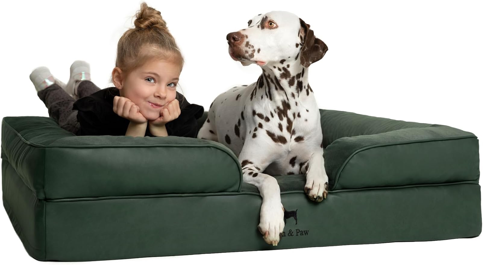NOAH & PAW XL Dog Bed, 45x35x11 Inch, Orthopedic Large Dog Beds, Eggshell Memory Foam Infused with Cooling Gel, Inner Cover, Water Resistant, Machine Washable (Faux Leather) by NoahPaw