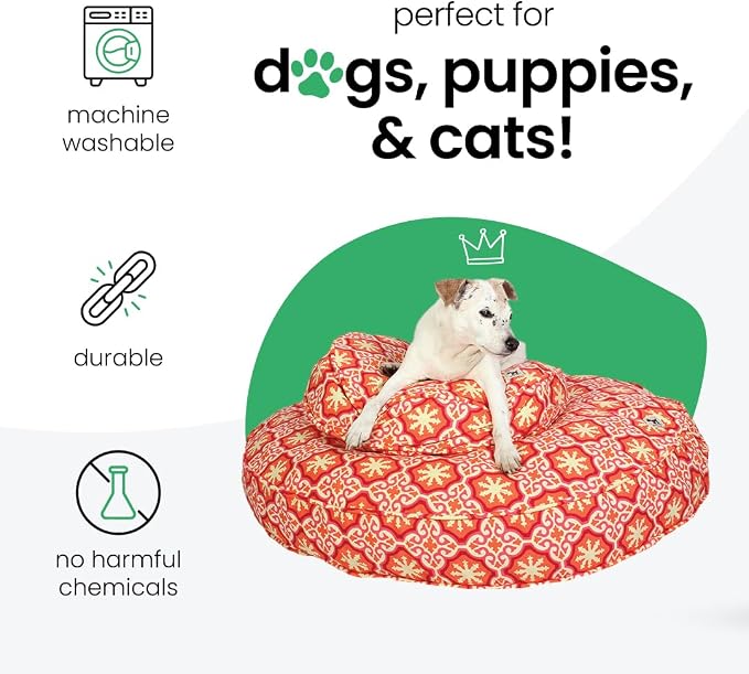 Molly Mutt Medium to Large Dog Bed Cover - Papillon Print - Measures 36” x 5’’ - 100% Cotton - Durable - Breathable - Sustainable - Machine Washable Dog Bed Cover - Image 3