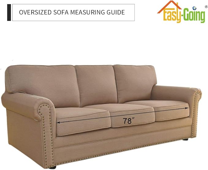 Easy-Going Stretch Oversized Sofa Couch Slipcover Washable Peacock Blue | 1-Piece Extra large Sofa Cover Furniture Protector Couch Soft with Bottom for Kids, Polyester Spandex Jacquard - Image 7