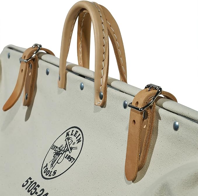 Klein Tools 5105-24 Tool Bag, Heavy Duty Canvas Tool Storage with Moisture-Resistant Vinyl Bottom and Steel Frame for Rugged Use, 24-Inch - Image 7
