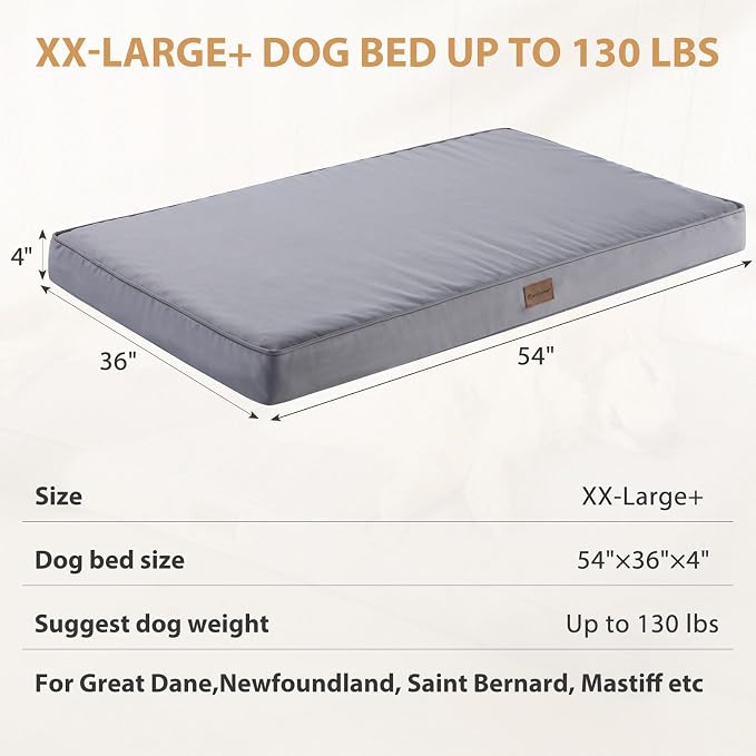 BFPETHOME Outdoor Waterproof Dog Bed for Large Dogs, Washable Cover, 54" | Outdoor & Indoor Use, Waterproof, For Medium, Large, Extra Large Dogs, Orthopedic, Egg Crate Foam, Up to 130 lbs - Image 4