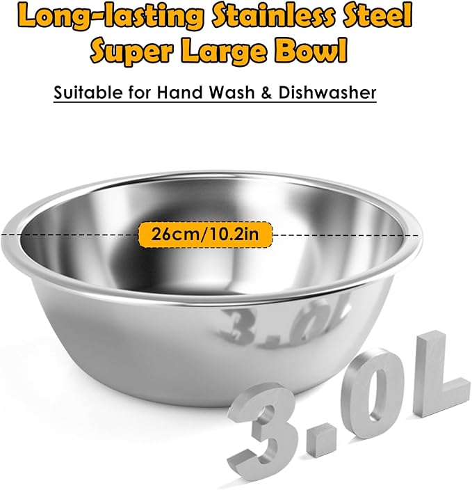 ADENGL 0.8 Gallon Elevated Dog Water Bowl for Medium Dog, 4-Height Adjustable (8–12.2'') Raised Stainless Steel Bowl with Spill-Proof Mat & Sturdy Metal Stand, Easy-Clean Feeder for Indoor/Outdoor Use - Image 6