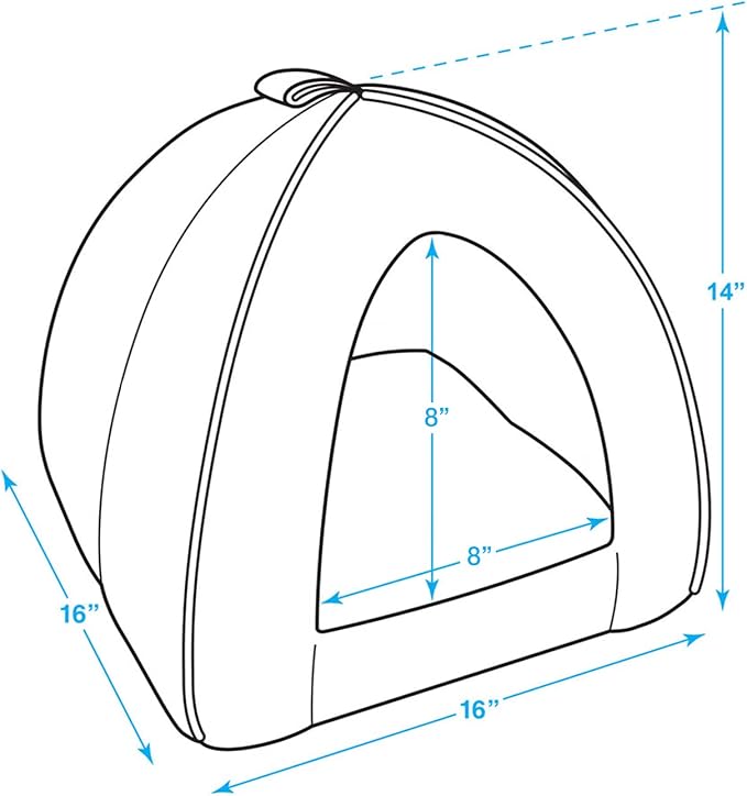 Best Pet Supplies Cat Bed for Indoor Cat, Domed Tent House with Removable Pillow, Covered Cat Cave for Small Dog, Puppies and All Breeds of Cats - Navy, 16 x 16 x H:14" - Image 6