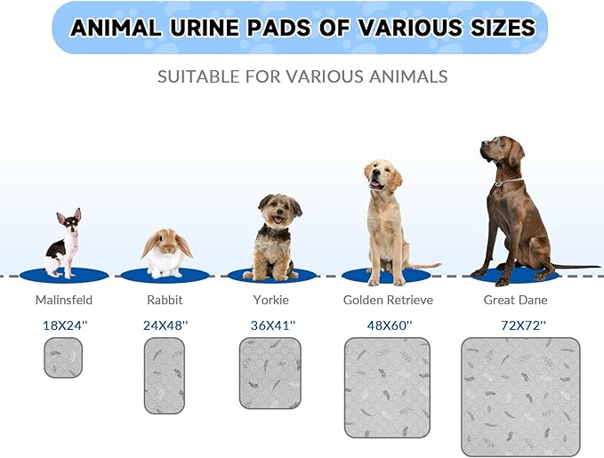 Sunheir Washable Pee Pads for Dogs 2-Pack Reusable Puppy Pads Pet Training Pads, Waterproof Dog Pee Pads for Crate, Whelping Pad, Non-Slip Protects Against Urine Leakage (Leaves - Light Grey, 24x36) - Image 6
