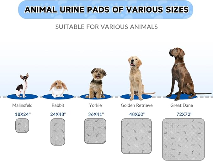 Sunheir 2 Pack Washable Guinea Pig Pee Pads, 24" x 48" Waterproof Reusable Guinea Pig Cage Liners, Absorbent Bedding Training Mat for Small Animal Guinea Pigs Rabbit Bunny Hamster (Leaves - Deep Grey) - Image 6