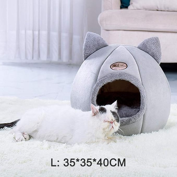 Kavolet Cat Bed for Indoor, Cat Tent with Removable Washable Cushion, Cat Bed Cave Self-Warming Pet House for Cat Dog Puppy - Image 6