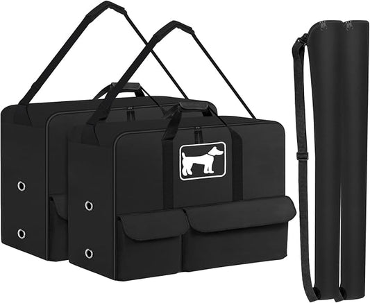 SIRUITON 600D Dog Playpen Storage Bag Fits 2Pcs 40" H 8 Panels &9 Stakes | Suitable for Foldable Exercise Pet Playpen, Dog Fence Travel Bag with Reinforced Double Handles. by SIRUITON