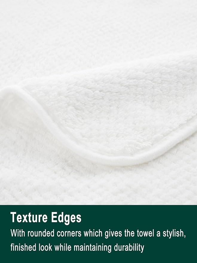 Extra Large Bath Sheet Set 3-Piece, 1 Bath Towel 40x80 Inches, 1 Hand Towel, 1 Washcloth, Soft Absorbent Quick Dry Microfiber Towel for Bathroom Beach Pool Gym Spa, White - Image 7