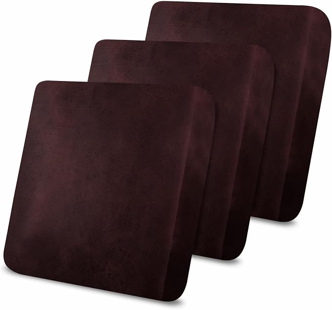 molasofa Leather Like Couch Cushion Covers Sofa Slipcovers Sets Furniture Protector Covers for Sectional Armchair Loveseat Stretch Spandex Fabric, Machine Washable (3 Cushion XL Sofa, Red) by Molasofa