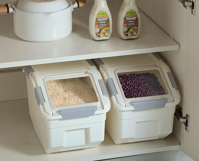 CITY BABY 2 Pack Airtight Flour Storage Container With Scoop,Dry Food, Sugar, Baking Supplies,Rice Container Set -BPA Free- Pet Food Storage Container,Dog Cat Birds Food Bin(30LB) - Image 2