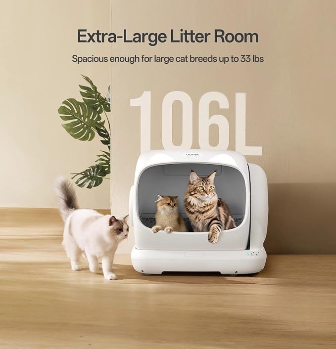UBPET Self Cleaning Cat Litter Box, XXXL Automatic Litter Box for Multiple Cats, Weight Sensors Safety Protection, Smart APP Control, Odor Control, Works with Clumping/Bentonite Litter (XX-Large) - Image 5