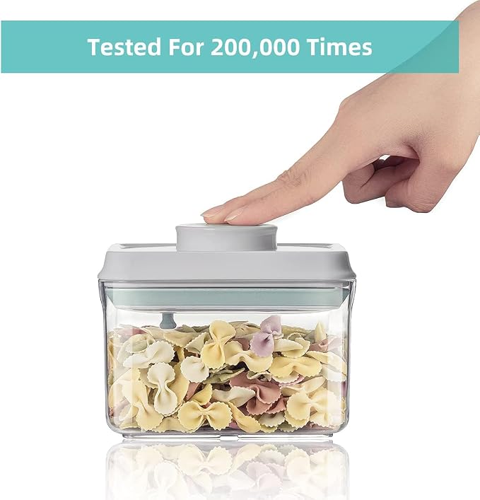 Ankou Food Airtight Containers (1500ml) 1.5 Qt Pop Up Food Formula Container With Lids, Bpa-Free One Button Open Stackable Container for Coffee Tea Brown Sugar Cereals - 8 Labels - Clear - Image 5