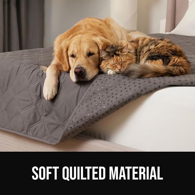 GORILLA GRIP® Waterproof Dog Blanket, 102x82, Leakproof Couch Cover for Dogs, Silicone Grip Backing, Protects Sofa, Sectional, Bed, Crate, Car & RV, Tear-Resistant Washable Pet Blanket, Charcoal - Image 9