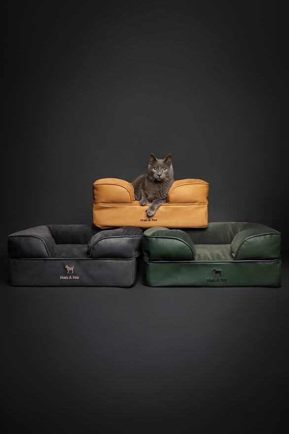 NOAH & PAW Small Dog Bed, 20x15x8 Inch, Cat Bed for Indoor Cats, Orthopedic Eggshell Memory Foam Infused with Cooling Gel, Water Resistant Inner Cover Machine Washable (Faux Leather) - Image 7