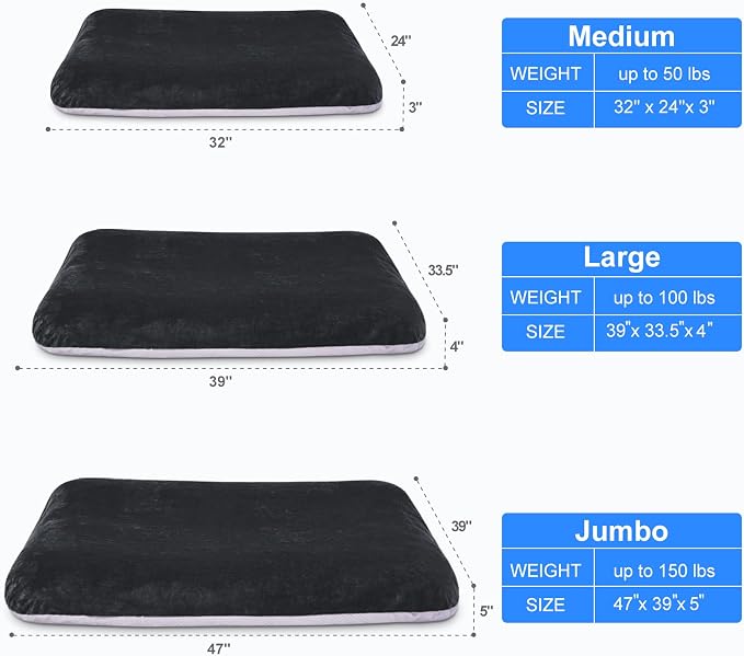 Magic Dog Super Soft Extra Large Dog Bed, 47 Inches Jumbo Orthopedic Foam Pet Beds with Anti Slip Bottom, Dog Sleeping Mattress with Removable and Washable Cover, Dark Grey XL - Image 7