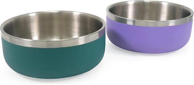 Rosewood Premium Double-Wall Stainless Steel Pet Food Bowl 1200ml - Teal - Image 2