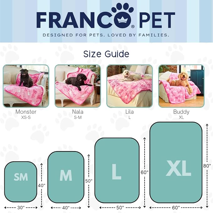 Barbie Waterproof Dog Bed Cover, Large 40x50 Pet Blanket for Furniture Bed Couch Sofa, (Officially Licensed) by Franco - Image 3