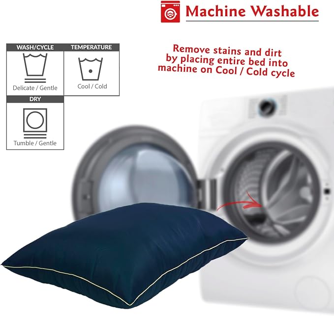 Majestic Pet Rectangle Medium Dog Bed Washable – Non Slip Comfy Pet Bed – Super Value Crate Pet Pillow – Puppy Kennel for Sleeping - Medium Breed 35 x 28 Inch – Solid Blue - Image 5