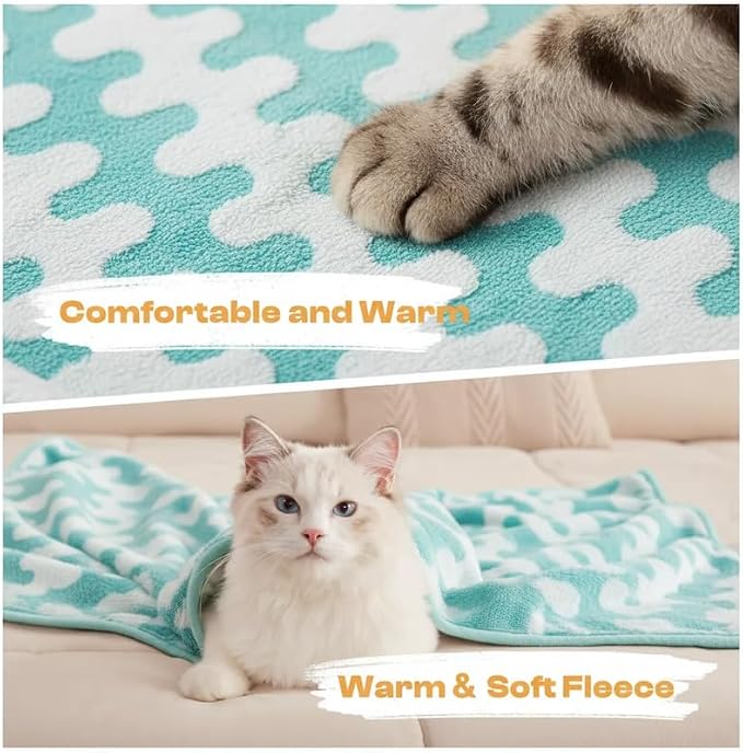 Waterproof Pet Blanket,Dog Bed Covers Couch Sofa Stylish Jacquard Pets Throw Blankets for Puppy Cats Washable Reversible Furniture Protection Covers (Blue Wave,L) - Image 8