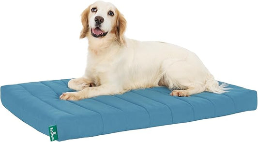 Furhaven Orthopedic Dog Bed – Puffy Quilted Foam Mattress with Removable Washable Cover, Soft & Supportive for Kennels & Crates - Large, Lagoon by FurHaven