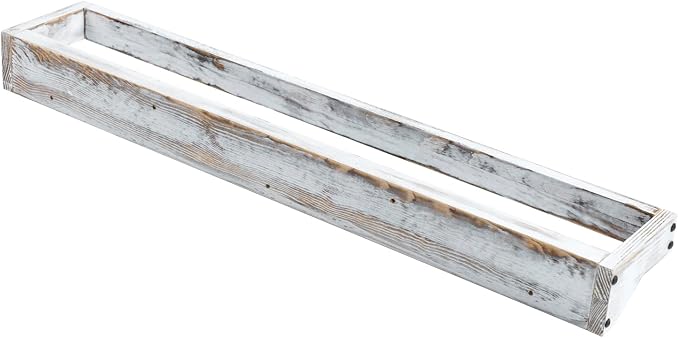 MyGift 30 Inch Shabby White Washed Solid Wood Wall Mounted Shoe Hanger Storage Rack, Hanging Shoes Organizer Shelf for Closet Mudroom Entryway, Set of 2 Holds 6 Pairs - Image 7