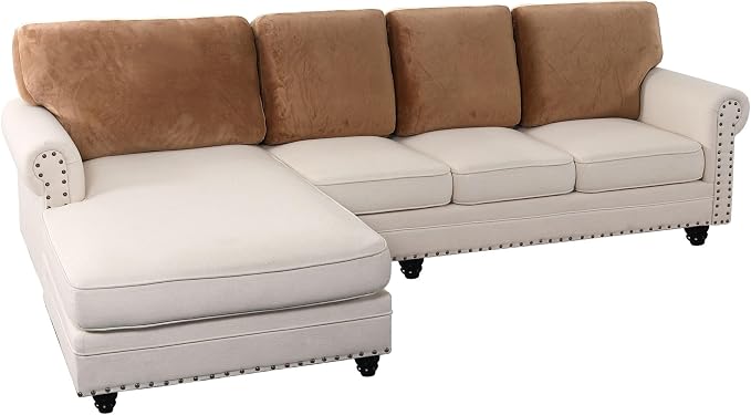 PrinceDeco Velvet Cushion Covers for Sectional Couch, Camel by PrinceDeco