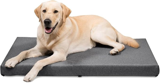 K9 Ballistics Tough Ripstop Orthopedic Crate Bed, 35 x 22, Titanium | Durable Kennel Pad with Washable Cover for Puppies & Medium Dogs, Fits 36" Wire Crate by K9Ballistics