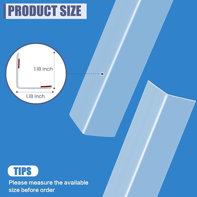 2PCS Clear Self-Adhesive Wall Corner Protectors，Corner Guards & Edge Protector for Wall Door Frame Cabinet Baseboard & Door, Table, Stair (31.5" X 1.18") - Image 3