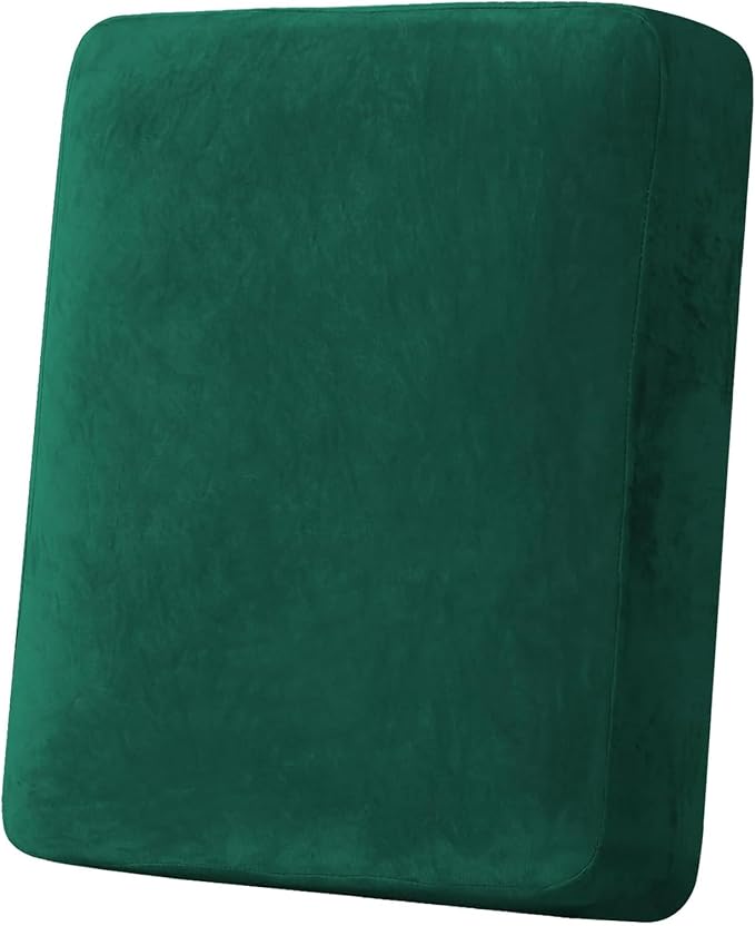 H.VERSAILTEX Velvet Stretch Couch Cushion Cover Plush Cushion Slipcover for Chair Cushion Furniture Protector Seat Cushion for Sofa Cover (1 Piece Armchair Cushion Covers, Vintage Green) by HVERSAILTEX