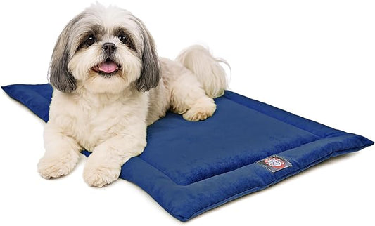 Majestic Pet Orthopedic Memory Foam Dog Crate Mat - Plush Pet Bed Pad for Crates & Kennels | USA Crafted | 24"x18" Villa Navy by MajesticPet