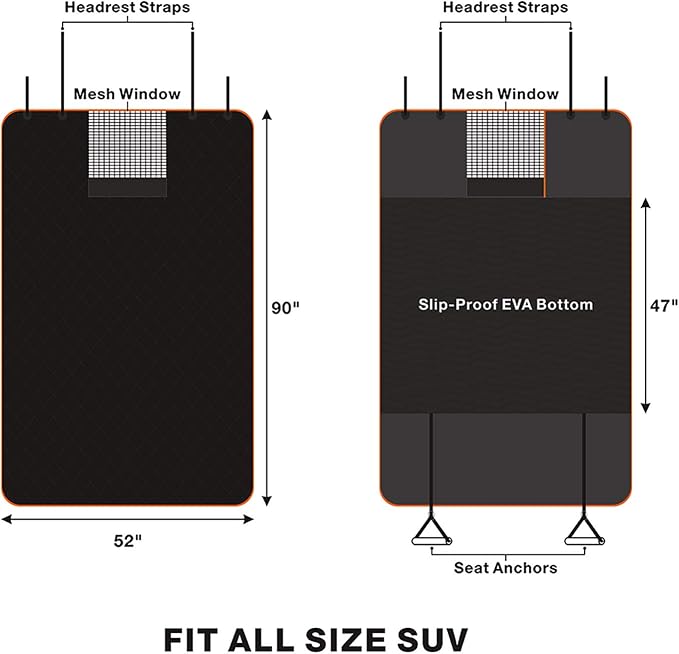 SUV Cargo Liner for Dogs, Waterproof Dog Cargo Cover with Bumper Flap Protection Durable Toyota Rav4 Trunk Mat for Pets Keep Your Vehicle Trunk Clean Universal Fit SUV Car Seat Cover - Image 5