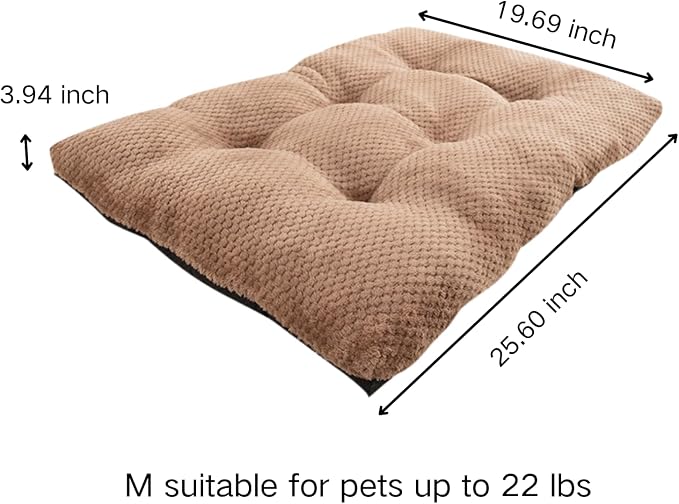 Dog Bed for Crate, Washable Mats for Sleeping, Soft and Fluffy, with Anti-Slip Bottom, Warm Dog Beds for Small Medium Large Dogs Cats Puppy Kitten (Light Gray,Medium) - Image 2