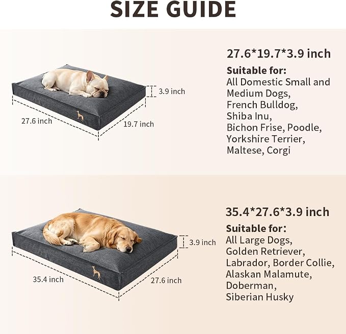 SOMAHE Waterproof Orthopedic Dog Bed, Washable, X-Large 47x35x4 Dark Gray | Indoor/Outdoor Ready: wide waterproof Oxford bed with TPU liner and 45D support for big dogs, SUV, patio, porch. - Image 9