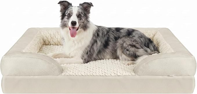 INVENHO L Plus Orthopedic Dog Bed for Large Dogs, Washable Dog Sofa with Egg-Crate Foam, Waterproof Lining and Non-Skid Bottom by INVENHO