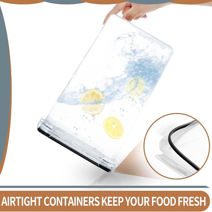4pcs Large Tall Airtight Food Storage Containers with Lids - 6.5L / 5.9qt | Pantry Kitchen Organizers and Storage, Airtight Food Canisters with Lids for Kitchen, Pantry Organization, BPA Free, Black - Image 4