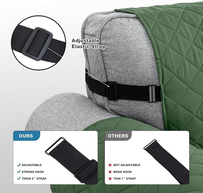 TOPCHANCES Sofa Slipcover L Shape 3pcs Reversible Sofa Cover Sectional Couch Cover 3 Seater Chaise Slip Cover with Elastic Straps for Kids Dogs Cats Pet Furniture Protector Cover - Image 5