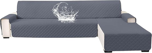 Waterproof Sectional Couch Covers for Dogs, Reversible L Shaped Couch Cover, Chaise Lounge Cover for Sectional Sofa, Sofa Covers Washable Sectional for Pets Dog Cat (Small, Dark Grey) by CYCMACOHOME