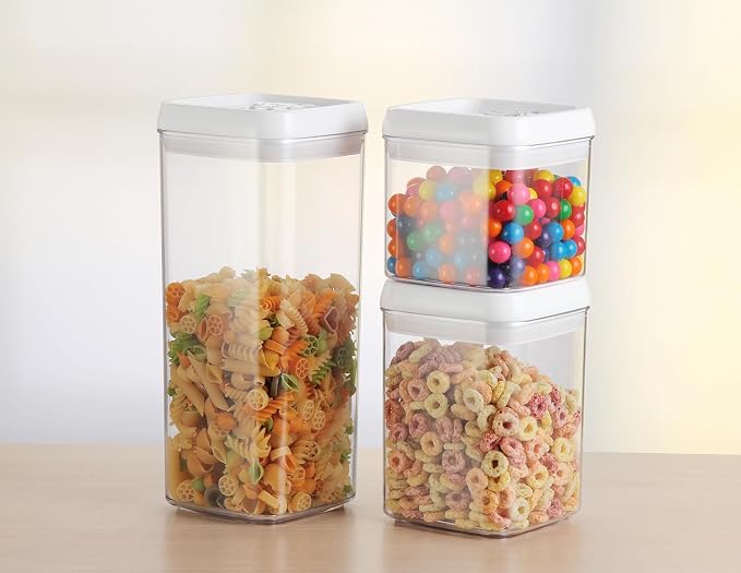 Felli Flip Tite Food Storage Container 4" Small Size Airtight Lid Lock Top, Stackable Kitchen Canister for Space Saving, Pantry Fridge Cupboard Organizer, Spice Seasoning Pet Treats Snack (0.5 qt) - Image 6
