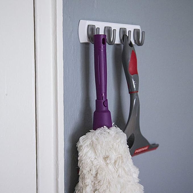HIGH & MIGHTY 515305 Key Rail Organizer Hook Rail, Easy Tool-Free Dry Wall Installation, Holds up to 5lbs, Small, White & Silver - Image 3
