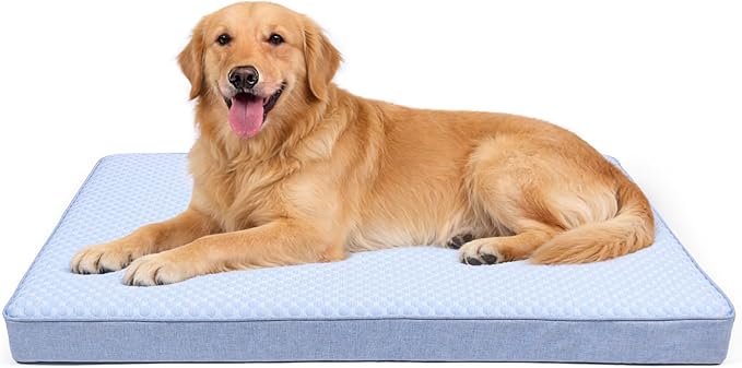 Cooling Dog Bed for Large Dogs, Orthopedic Memory Foam Pet Bed for Crate with Removable Washable Cover,Ideal for Arthritic Dogs (Cooling Fabric, X-Large-41"x 29" x 4") by ABETTERLIFEWITHPET
