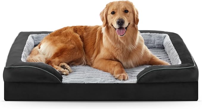 FURTIME Orthopedic Large Dog Bed, XL Waterproof Dog Beds, 42x35x6.5 Supportive Foam Pet Couch Bed with Removable Washable Cover and Nonskid Bottom by FURTIME