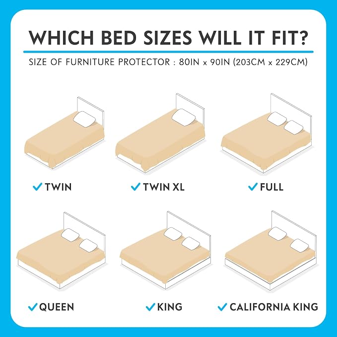 Paw Inspired Washable, Leakproof Couch Cover for Dogs, Pets, Adults | Pet Hair-Resistant, Reversible Protector Blanket for Sofa, Furniture or Bed (California King, King, Queen, Full, Twin Size) | Pet Hair Resistant, Leakproof Furniture Cover for Sofa o... - Image 2